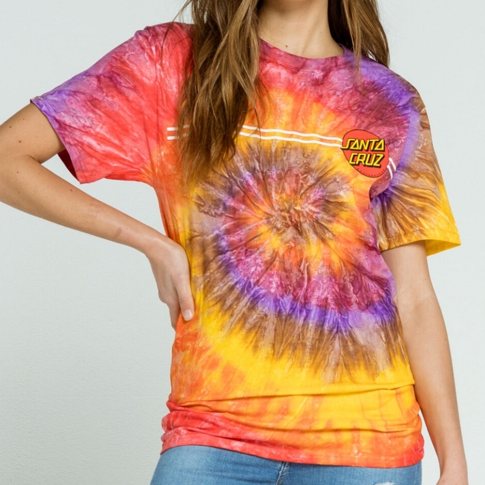 Santa Cruz Skateboard Classic Dot Tie Dye Graphic Tee - Size Small